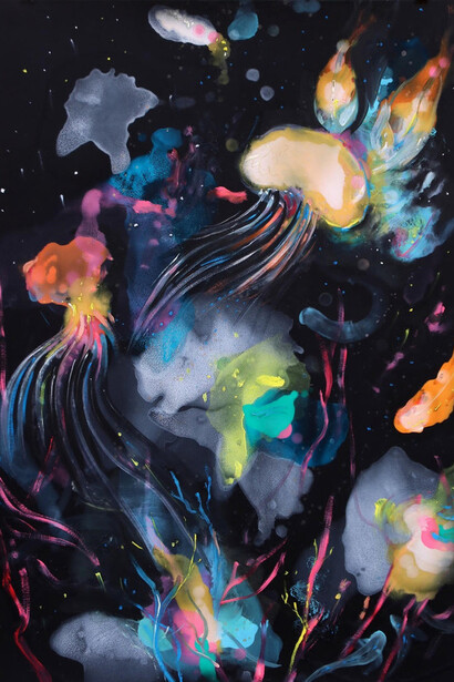 Underworld - olio su carta- cm 100x70 - 2019