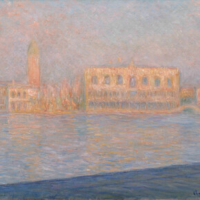 Claude Monet
The Palazzo Ducale, Seen from San Giorgio Maggiore (Le Palais Ducal vu de Saint-Georges Majeur), 1908
Oil on canvas
65.4 x 100.6 cm
Solomon R. Guggenheim Museum, New York
Thannhauser Collection, Bequest, Hilde Thannhauser 91.3910
Photo: © Solomon R. Guggenheim Foundation, New York (SRGF)