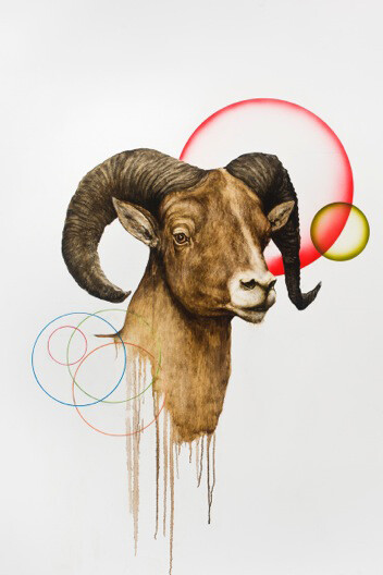 Kevin Earl Taylor, Compound, 48” X 60”, oil and acrylic on panel, 2014