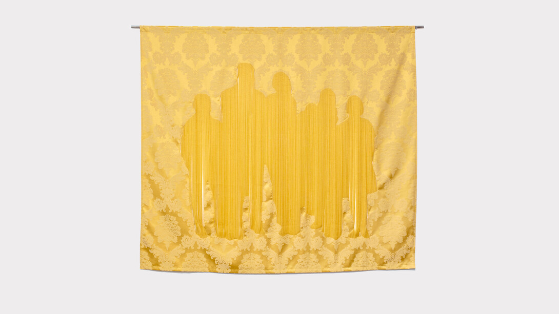 Golnaz Payani,
The Wall Remembers 01, 2023.
Fabric,
66 7/8 x 51 1/8 in,
170 x 130 cm. Courtesy of the artist and Praz-Delavallade