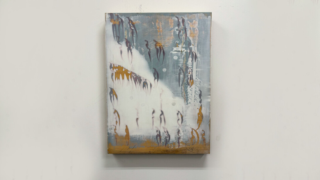 Wm. Dilworth, 14 as 1 #3, CountMarks ShadowMarks, 11/23 & 12/5/2019 114, 2019, Oil on wood, 15 1/8h x 11 3/16w in. Courtesy of the artist and Anita Rogers Gallery