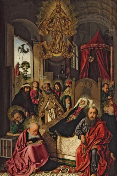 Muerte y Asunción de la Virgen
Bartolomé Bermejo
Óleo sobre tabla, 65,2 x 42,4 cm
h. 1468 - 1472
Berlín, Staatliche Museen zu Berlin, Gemäldegalerie