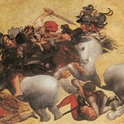 Ignoto, La lotta per lo stendardo, cosiddetta Tavola Doria, inizio XVI secolo.