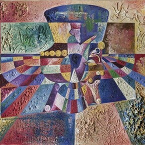 Farvahar, Aida Foroutan, 2003. The winged figure is seen by the Iranian artist as a symbol of national identity. © Aida Foroutan