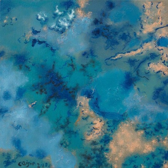 Cai Jin, Landscape No. 87, 2013, Oil on canvas, 15 3/4 x 15 3/4 in (40 x 40 cm). Courtesy of the artist and Chambers Fine Art
