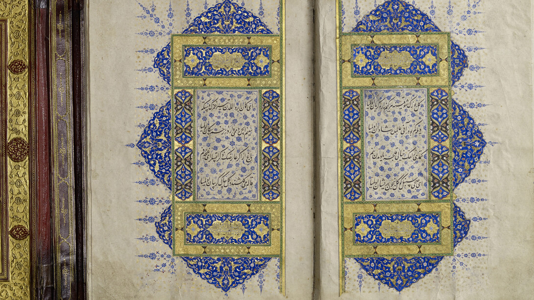 Gedichtband von Sultan Süleyman I, Hajji Muhammad (Kalligrafie), Kara Memi 
(Illumination), Süleyman I. (Gedichte), Türkei, Istanbul, Osmanen-Dynastie, 1554 (961 
Hidschra). Mit freundlicher Genehmigung des Museums für Kunst und Gewerbe Hamburg