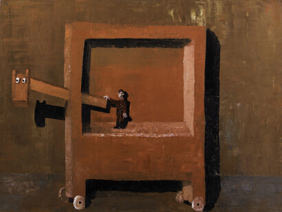 Ignacio Iturria, El Ruso (details), 1998, Oil on linen, 39.37h x 51.18w in (100h x 130w cm). Courtesy of Lyle O. Reitzel Gallery
