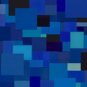 Marco Casentini, Streetlights 3 (detail), 2017, acrylic on plexiglass with aluminum support, 39 1/4 x 39 1/4 inches
