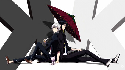 Two characters from K-Project, representing the stylized, cinematic vision that defines GoHands’ animation identity