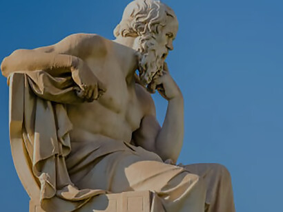 Marble statues of the great ancient Greek scientist Socrates