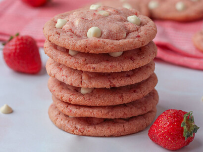 Galletas de chocolate blanco y fresas