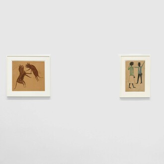 Installation view, Bill Traylor: Works from The William Louis-Dreyfus Foundation, David Zwirner,
New York, February 22–April 13, 2024. Courtesy David Zwirner. All Bill Traylor artwork is used
with permission from Bill Traylor Family, Inc.
