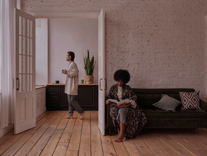 Amidst the chaos of life, the life partners discover the richness of stillness, finding solace in simply existing side by side