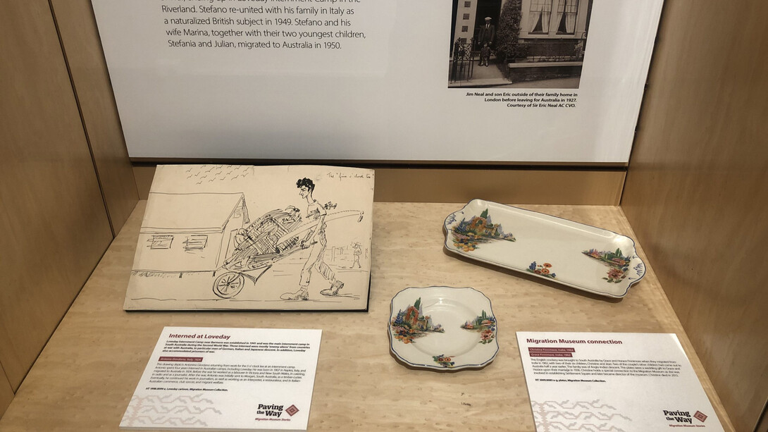 Paving the way, Migration Museum stories, exhibition view. Courtesy of Migration Museum