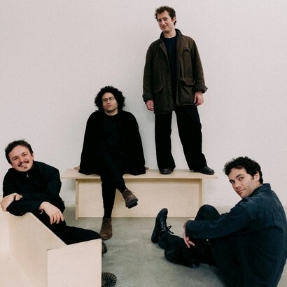 Jacopo Fagioli, Davide Strangio, Amedeo Verniani e Mattia Galeotti in uno scatto per l'uscita dell'album. Ph. Lorenzo Stefanini