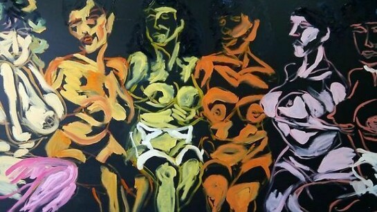 Tawan Wattuya, Papaya, Banana and Orange, 2013, acrylic and oil on canvas, 180 x 280 cm