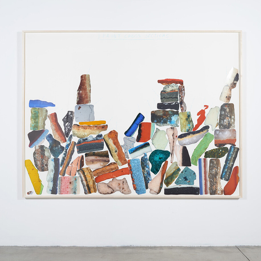 Analia Saban, Paint Cross Sections (from King Tut to Judy Chicago), 2015, digital prints and color pencil on museum board, 71 x 96 inches; 180.3 x 243.8 cm (unframed), 73 x 98 inches; 185.4 x 248.9 cm (framed)