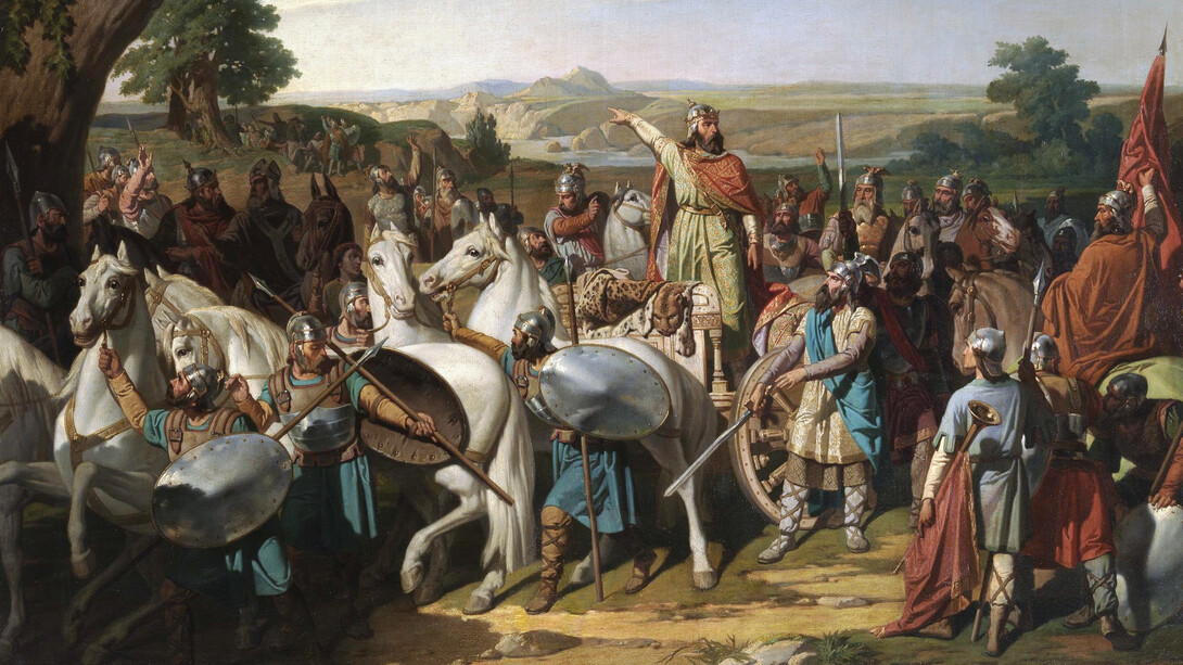 Bernardo Blanco, El rey Don Rodrigo arengando a sus tropas en la batalla de Guadalete