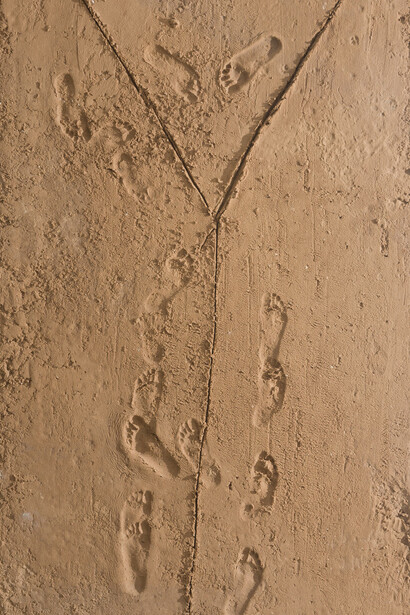 Sigalit Landau, Sand Flag, 2013. Sand and bonding materials, 101 x 180 x 5 cm. Photo: Yotam From. Courtesy the artist and Marlborough Contemporary