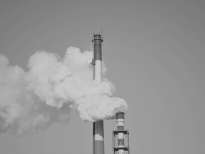 Factory releases carbon emissions