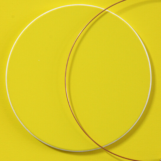 Moon Y, 2015, acrilico e filo di rame su tela, 30 x 30 cm