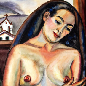 Débora Arango, La mística, 1940, Acuarela sobre papel, 137 x 104 cm. Colección Museo de Arte Moderno de Medellín (MAMM). Courtesy of The National Museum of Colombia