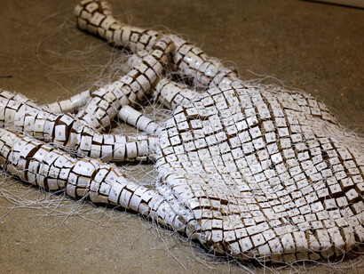 Installation view of 'Reconditioned Stool' by Caroline Broadhead, 'Second Hand, First Hand' at Marsden Woo Gallery (2015) image © Philip Sayer, courtesy of Marsden Woo Gallery