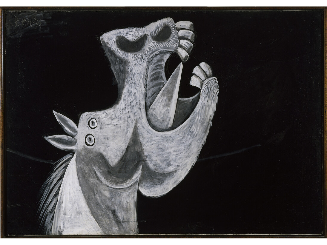 Pablo Picasso, Horse’s head. Study for Guernica, 2 mai 1937, Study for Guernica, Oil on Canvas, Madrid, Museo Nacional Centro de Arte Reina Sofía, © Succession Picasso 2014, © Photographic Archives Museo Nacional Centro de Arte Reina Sofia
