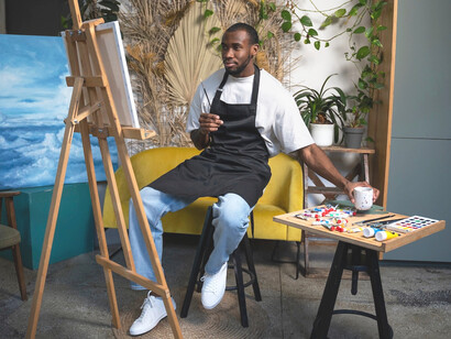 In his studio, the artist demonstrates how AI-powered tools can enhance the creative process, helping artists explore new ideas and techniques that push the boundaries of traditional art