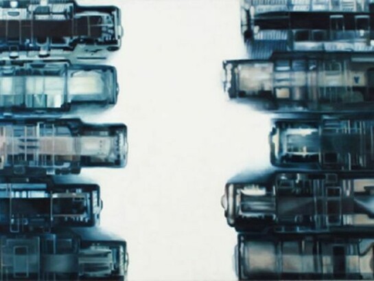 Sonne Hernandez; Checks and Balances, 2013, Oil on canvas; 48 x 72 inches; 121.9 x 182.8 cm