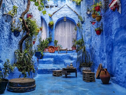Blue alleyways that is symbolic of a nation whose confidence grows through infrastructure and innovation