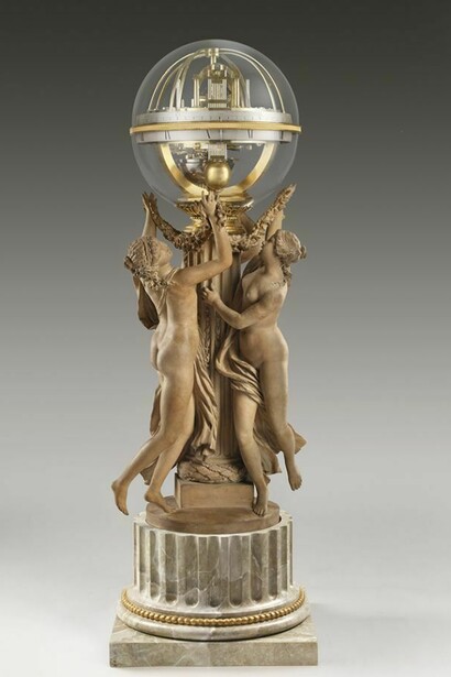 Claude Michel, called Clodion (1738–1814) and Jean-Baptiste Lepaute (1727–1802), The Dance of Time: Three Nymphs Supporting a Clock, 1788, Terracotta, gilt brass, and glass, The Frick Collection, New York, purchased through the bequest of Winthrop Kellogg Edey, Photo: Michael Bodycomb \*On view in the Fragonard Room through June, moving into the Portico in July for remainder of the show’s run