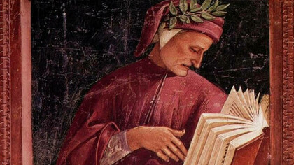 Luca Signorelli, portrait of Dante. Fresco (1500-1504), Cappella della Madonna di S. Brizio, Duomo of Orvieto