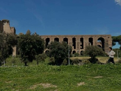 Sara Terracina jogging at Circus Maximus in Rome