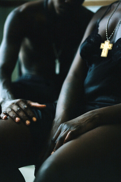 Kennedi Carter, When Hands Touch, from East Durham Love, 2018, archival pigment print, 20x30 inches. Courtesy the artist and Rosegallery