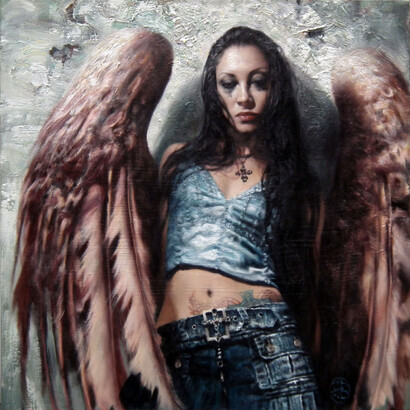 Hamish Blakely, Preach To Me, Original Oil, 66 cm x 66 cm, Also available as a limited edition canvas on board of 9, 66 cm x 66 cm