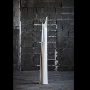 Herbert Golser, Crumbling Peaks III, 2018, Marble and Lead, 180x28x21cm