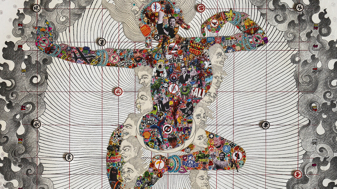 Gonkar Gyatso, Power Lhamo, 2015, mixed media on fine art paper, mounted on Dibond, 122 x 100 cm. Courtesy the artist e Galleria Mimmo Scognamiglio, Milano