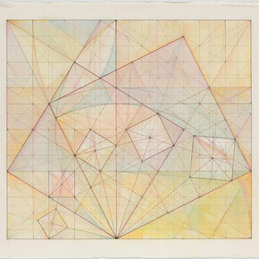 Mark Reynolds, The 1.118 Series Spiraling Squares 2.20.15, 2015, Graphite colored inks, and pastel on cotton paper, 22.25 in. x 29 1/8 inches (paper size)