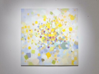 Samia Halaby, Exhibition view. Courtesy of Ayyam Gallery Dubai