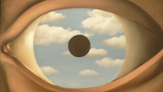 Renè Magritte, Il falso specchio, olio su tela, 1928, MoMA, New York, USA