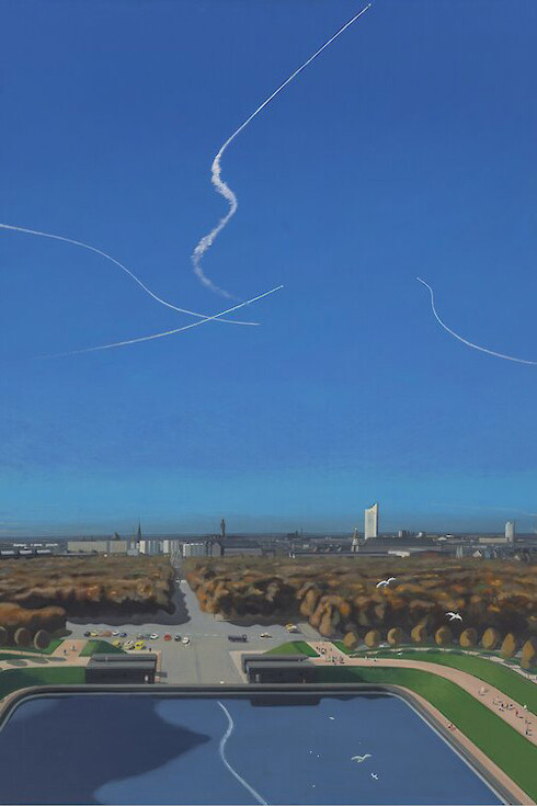 Wolfgang Mattheuer, Das blaue Leipzig (detail), 1971. Courtesy of Museum der bildenden Künste Leipzig