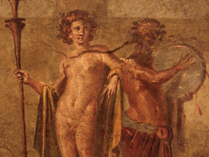 Hermafrodito en un fresco de época romana