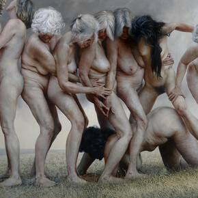 Aleah Chapin, It Was The Sound Of Their Feet, 2014, Oil on linen, © Aleah Chapin, courtesy of Flowers Gallery, London and New York