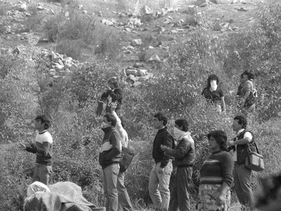 Kena Lorenzini, Pobladores en la toma de terreno, Campamento Juan Pablo II, 1987