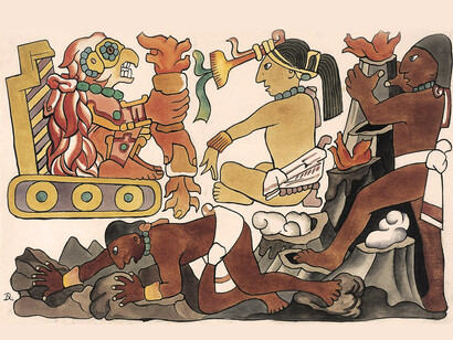 Acuarelas de Diego Rivera inspiradas en el Popol Vuh