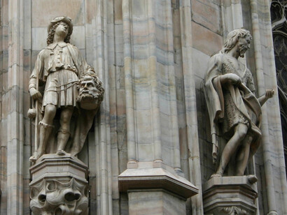 Duomo di Milano - Statue di Davide e Golia e di San Giovanni