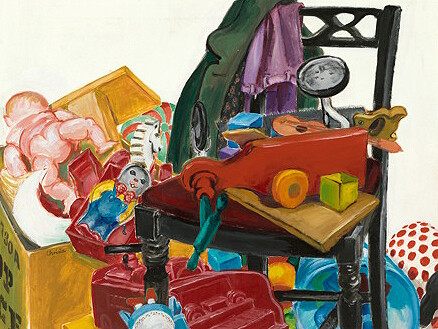 Christa Dichgans, “Spielzeugstilleben (New York)”, 1966, acrylic on canvas