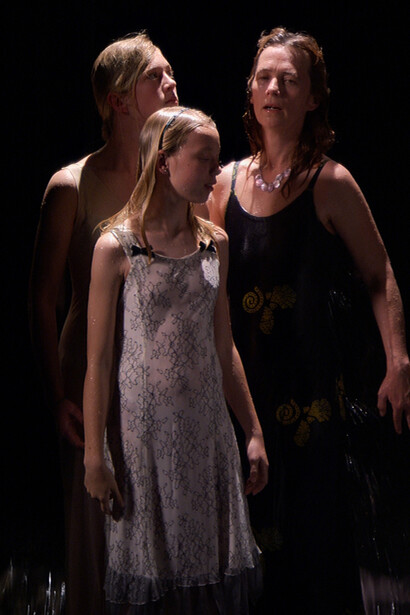 Bill Viola, Three Women, 2008, Color High-Definition video on plasma display mounted on wall, 61 1/4 x 36 3/8 x 5 in (155.5 x 92.5 x 12.7 cm), 9.06 minutes, Performers Anika, Cornelia, Helena Ballent © Kira Perov, courtesy Bill Viola Studio