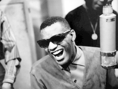 Ray Charles no estúdio Jim Marshall